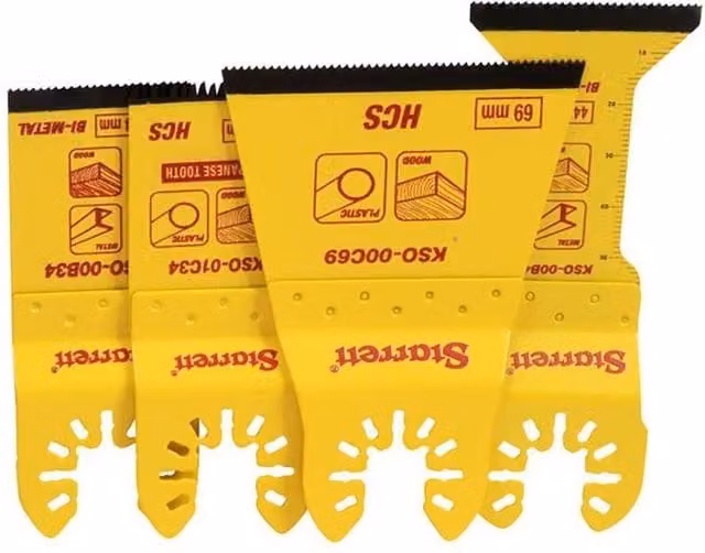 Starrett KSO-0400 Professional 4 Piece Oscillating Blade Set in Yellow