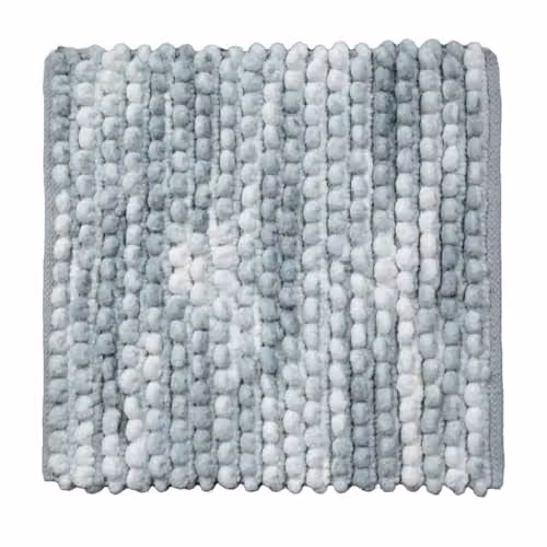 Allure Bath Fashions Marl Chunky Bobble Non Slip Square Bath Mat, Grey, W/D: 50 x 50 cm – 1