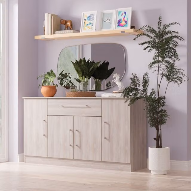 2 U Gloucester Ready Assembled 4 Door 1 Drawer Wide Unit in Light Grey