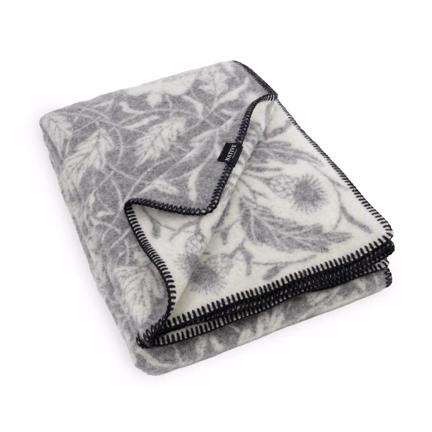 Simply Sheepskin Bird Grey Jacquard Woven Premium New Zealand Wool Blanket W/D: 140 x 200 cm – 3