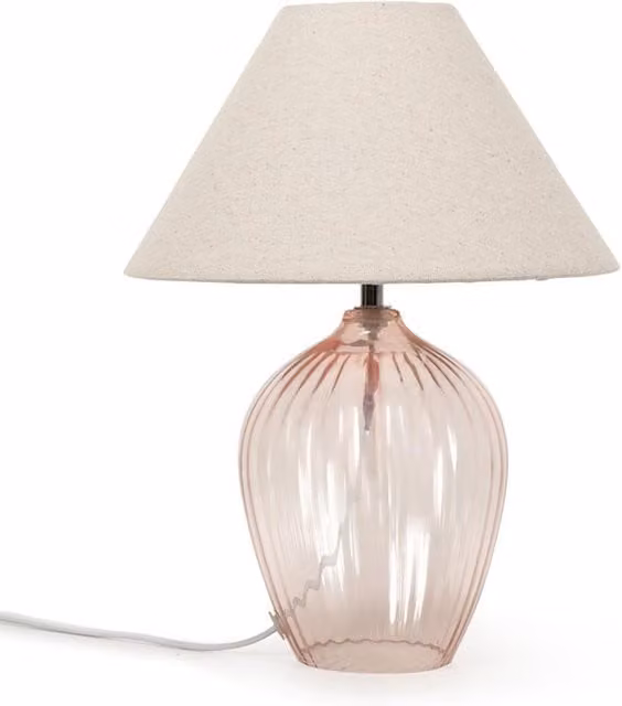 Olivet Glass Table Lamp in Pink and Grey