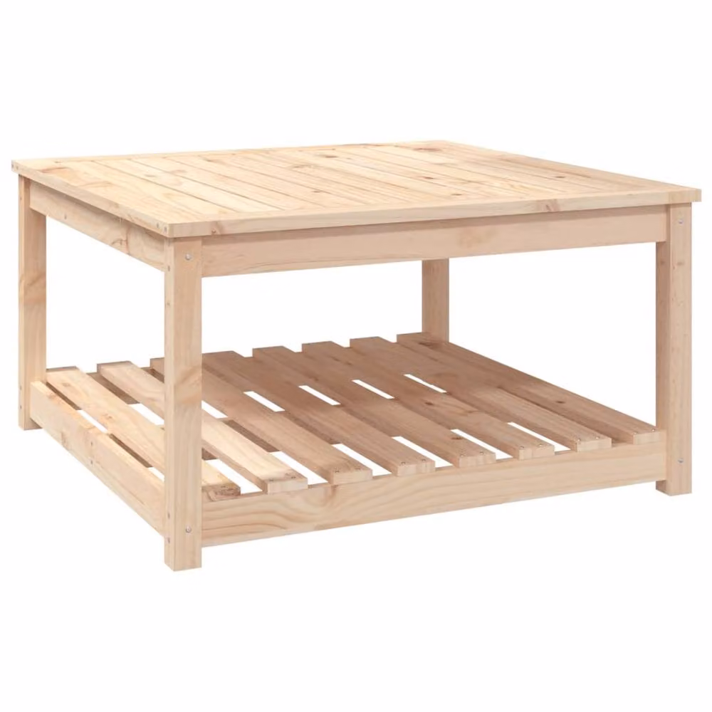 Berkfield Home Square Garden Table in Beige Solid Pine W/D/H: 82.5 x 82.5 x 45 cm – 3