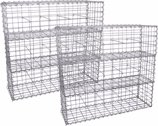 Monstershop Silver Galvanised Steel Gabion Baskets, 6 Pack, W/D/H: 100 x 30 x 30 cm