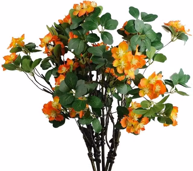 Pegdev Pack of 6 Orange Artificial Silk Foliage Sprays, Height: 60 cm