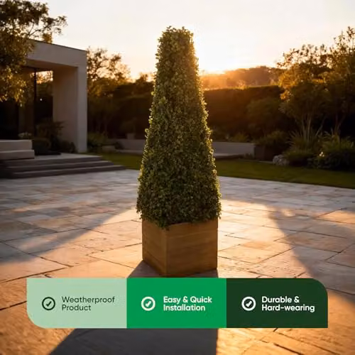 Gardenwize Solar Powered Artificial Topiary Obelisk Tree in Green – 2