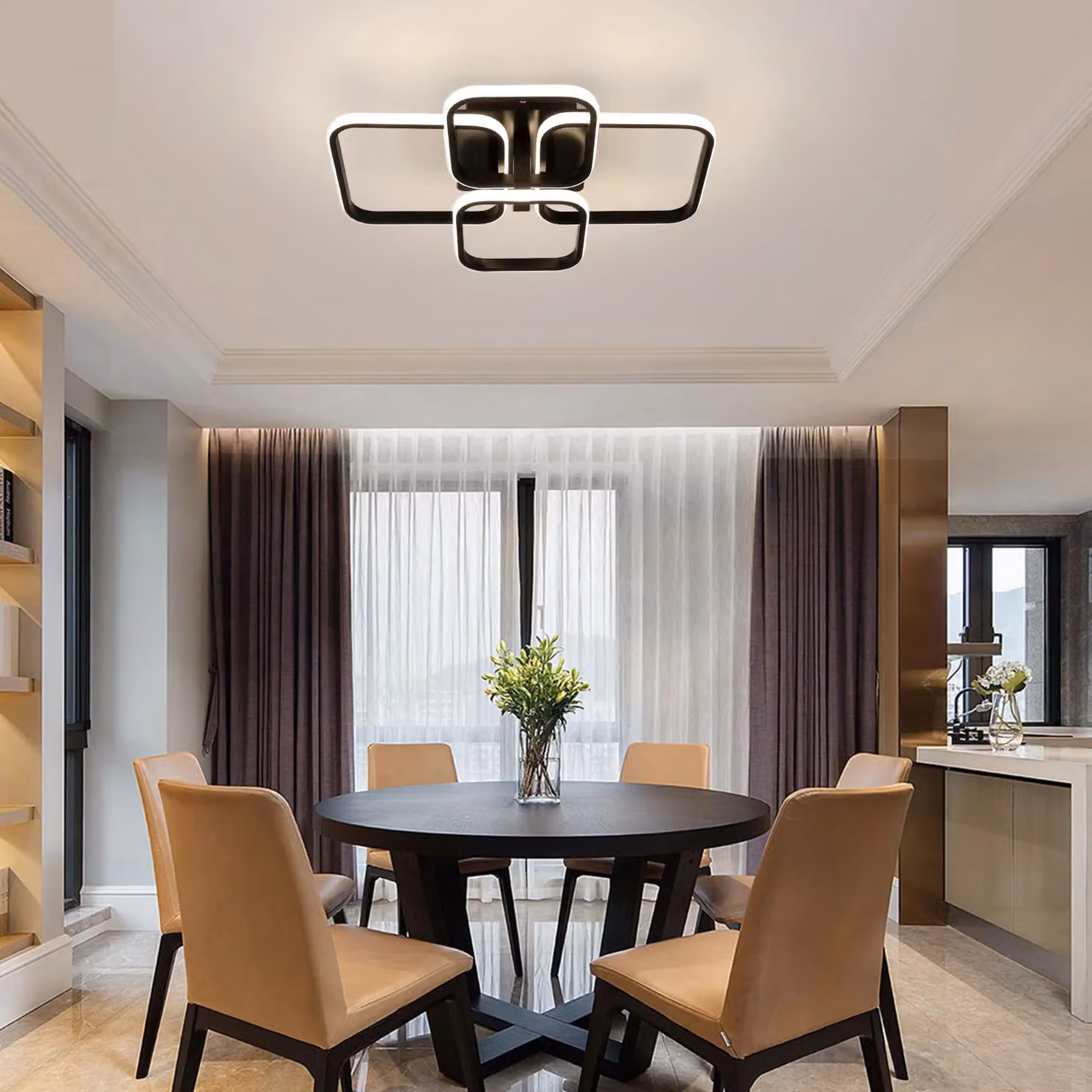 Pheashine 48W LED Ceiling Light in Black with Remote Control and Dimmable CCT Settings – 5