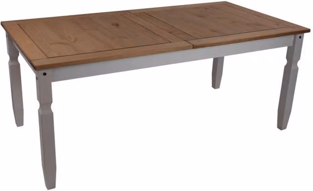Mercers Furniture Corona Rectangular Dining Table in Distressed Grey Wax Pine Wood