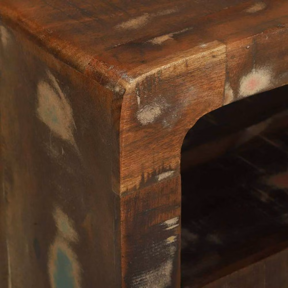 Berkfield Home Rustic Reclaimed Solid Wood TV Cabinet in Brown, W/D/H: 80 x 32 x 36 cm – 4