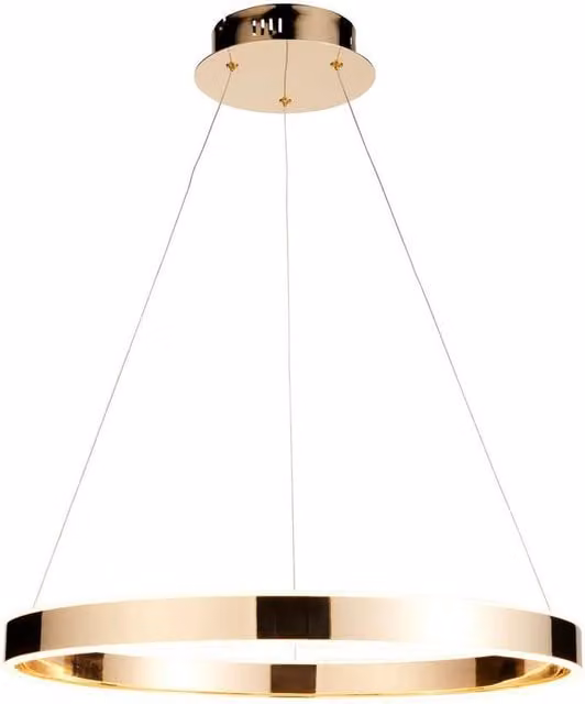 Netlighting Gen LED Suspended Pendant Light in Gold/Brass Finish with Frosted Acrylic