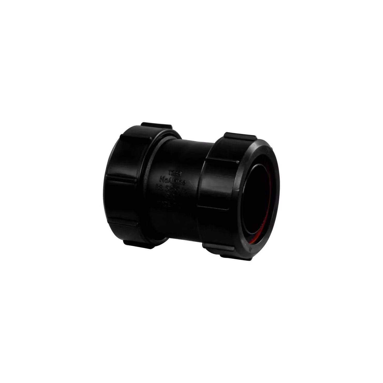 McAlpine Black Multifit Straight Plastic Coupling 1.5" – 2
