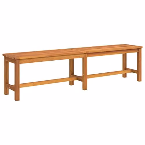 vidaXL Garden Bench in Brown Acacia Wood with Armrests, W: 110 cm, D: 35 cm, H: 45 cm