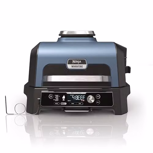 Ninja Woodfire Pro Connect XL Electric BBQ Grill and Smoker, Black and Blue – 1