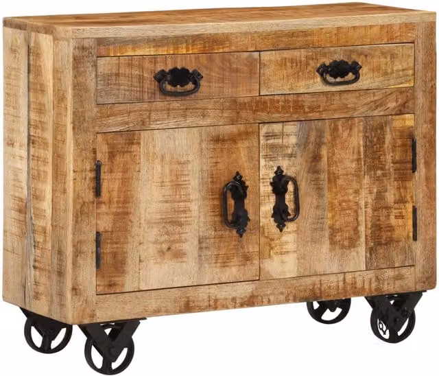 Berkfield Home Retro Mango Wood Sideboard in Brown, W/D/H: 80 x 30 x 65 cm – 1