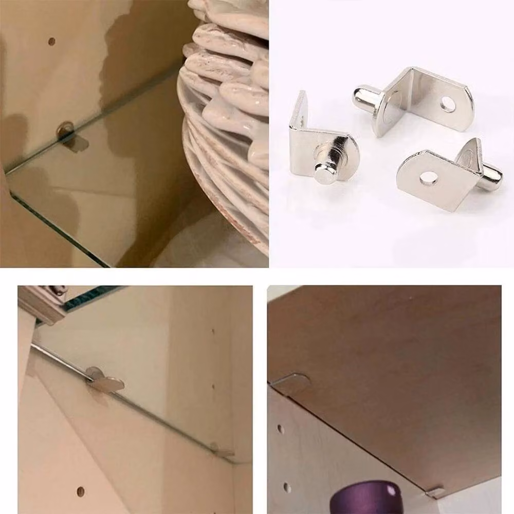 SPETLEK L-Shaped Steel Shelf Support Studs in Silver, 6mm – 2