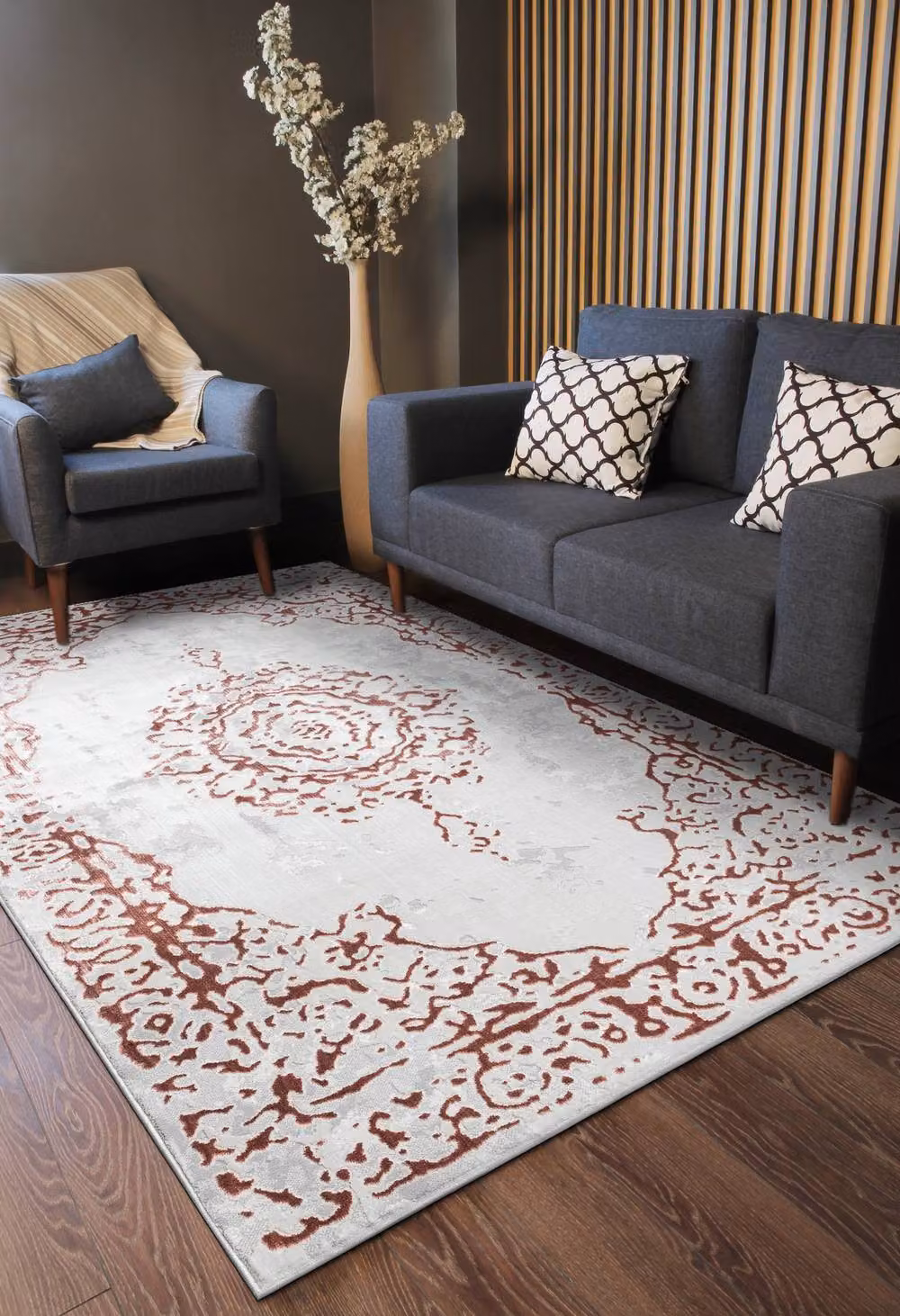 RugsX Allure Geometric Modern Rug in White, W: 140 cm, L: 190 cm – 2