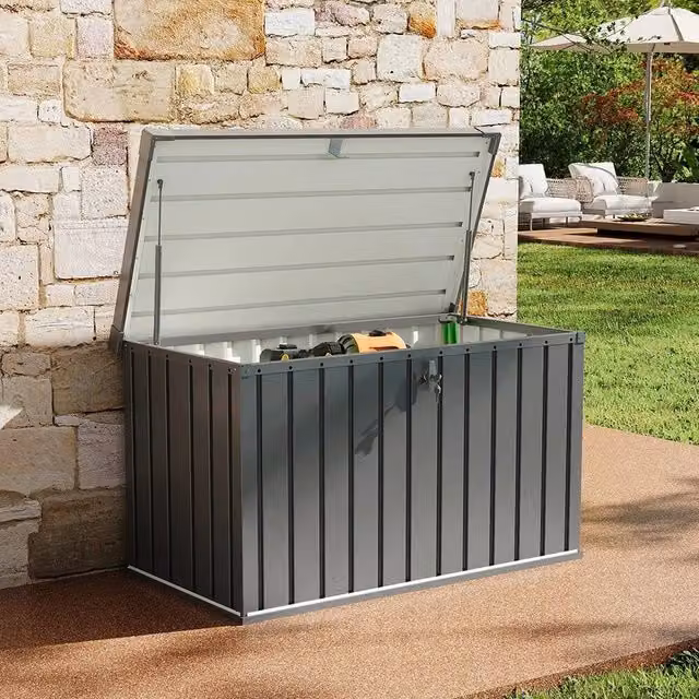 EONLION XLarge Metal Outdoor Storage Box in Black – 1