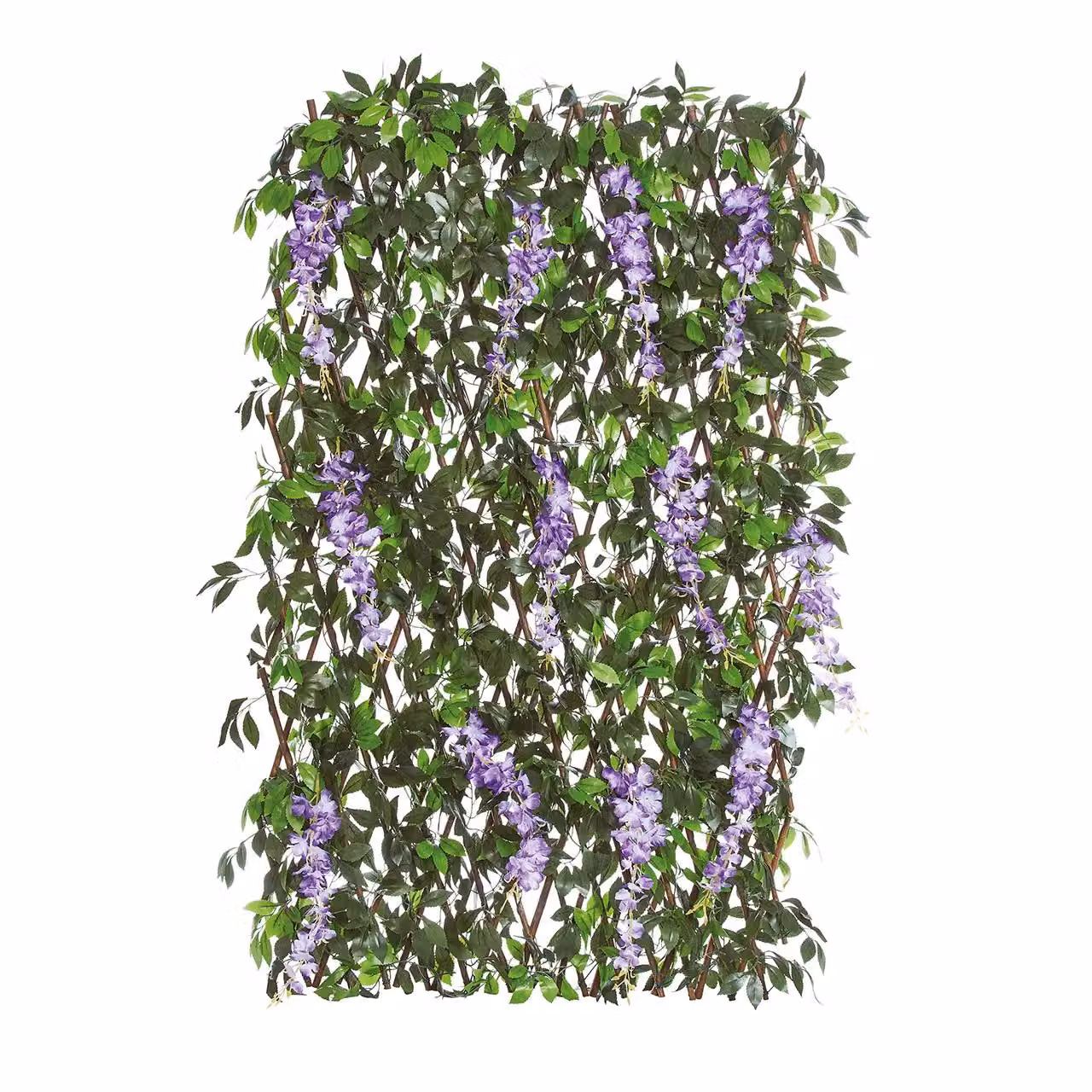 mysmartbuy Faux Wisteria Floral Trellis in Green, Wall-Mounted Wood Decor, W/D/H: 180 x 60 x 1 cm – 2