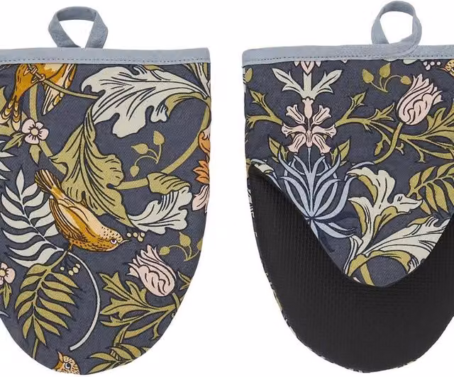 Ulster Weavers William Morris Cotton Microwave Oven Mitts, Pair, Blue, Green and Pink, W/D/H: 18 x 14.5 cm – 1