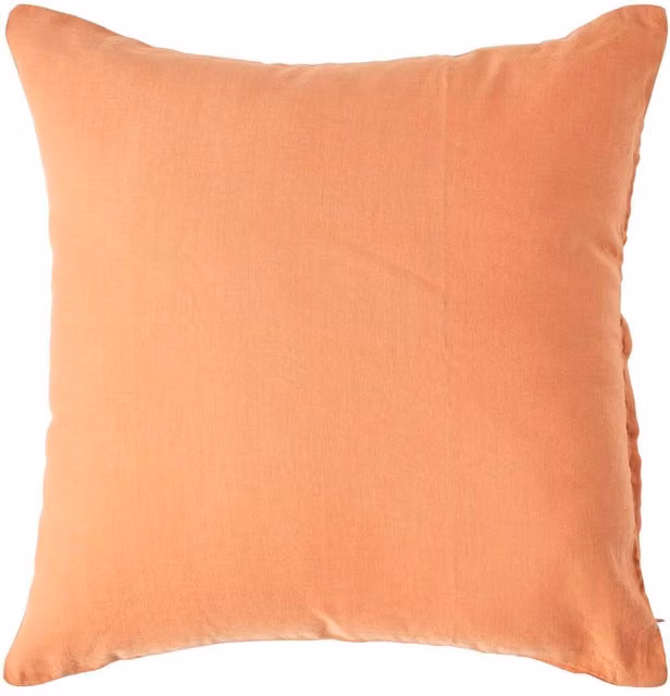 Homescapes Linen and Combed Cotton Pillowcase in Orange, 40 cm