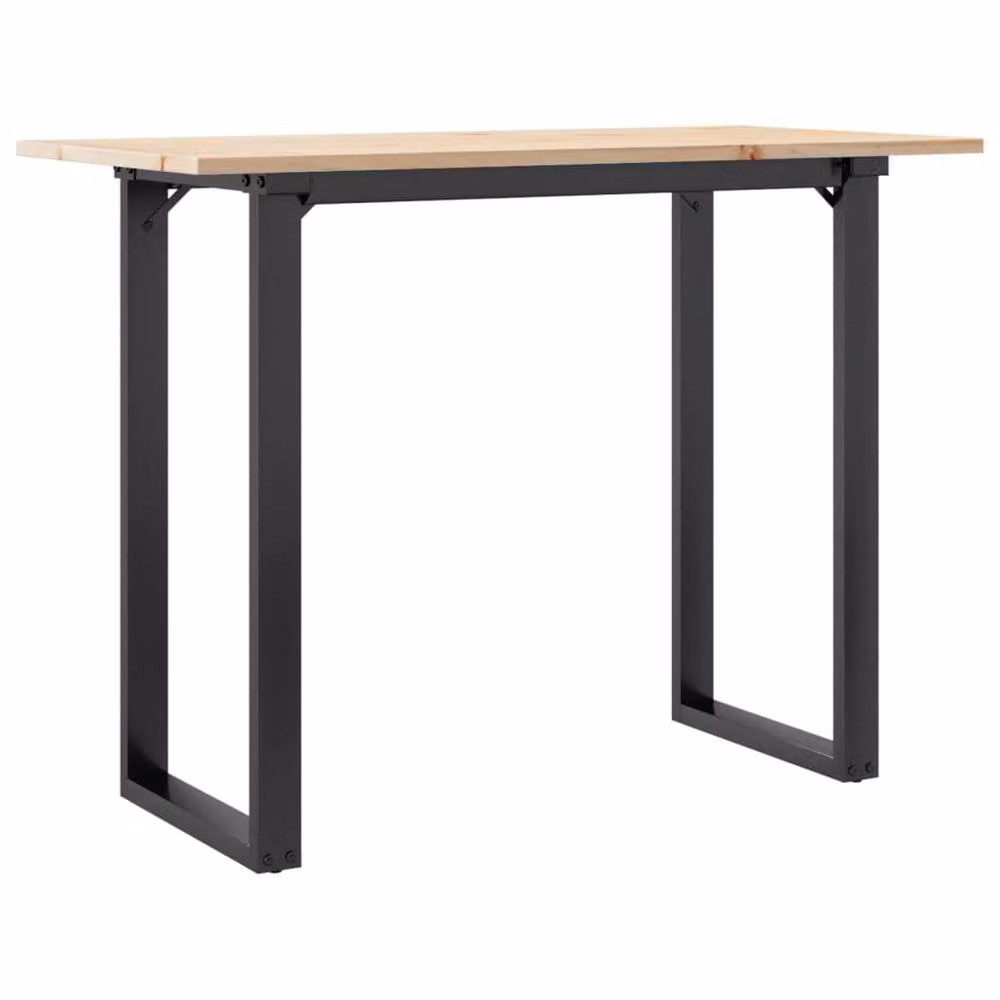 Berkfield Home O-Frame Rectangular Dining Table in Brown Solid Pine and Steel, W: 100 cm, D: 50 cm, H: 75 cm – 2
