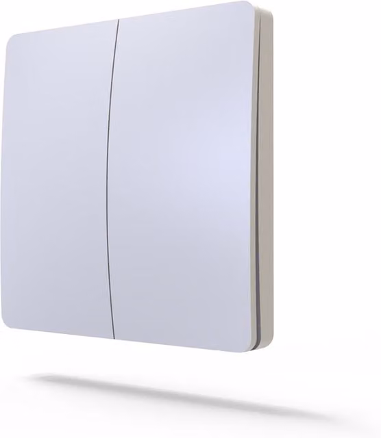 Ener-J 2 Gang Wireless Kinetic Switch, Battery-Free, White