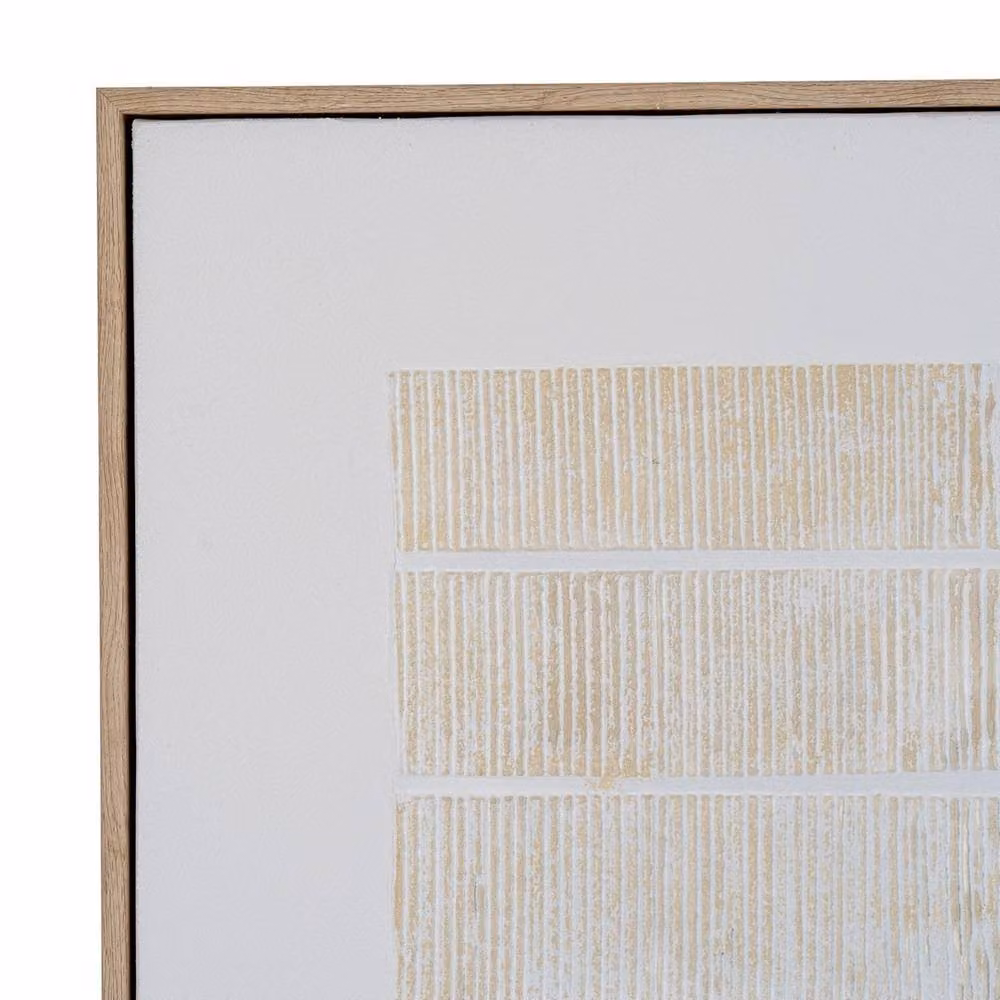 Lemon Pavilion Furniture and Decor Sola Textured Line Canvas in Wood Frame, Brown, W100 x H100 cm – 2