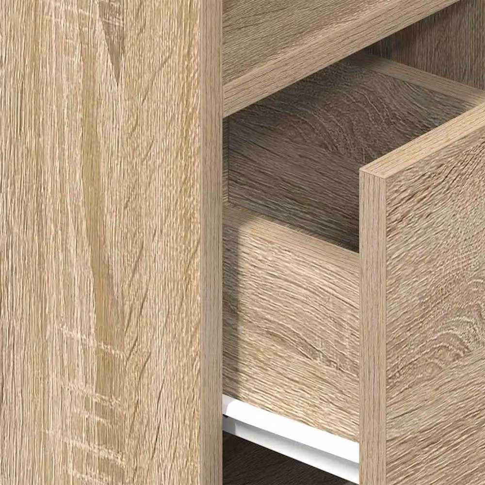 Berkfield Home Set of 2 Durable Bedside Cabinets with Drawer in Sonoma Oak Light Brown, W/D/H: 25 x 31 x 66 cm – 3