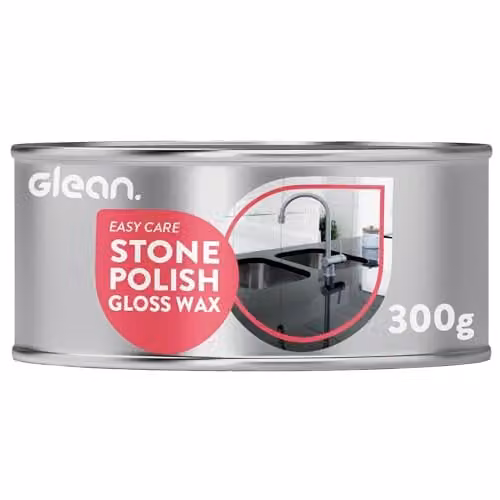 GLEAN Stone Polish Gloss Wax, 300g, Silver, Carnauba and Beeswax Blend for Natural and Man-Made Stone Surfaces