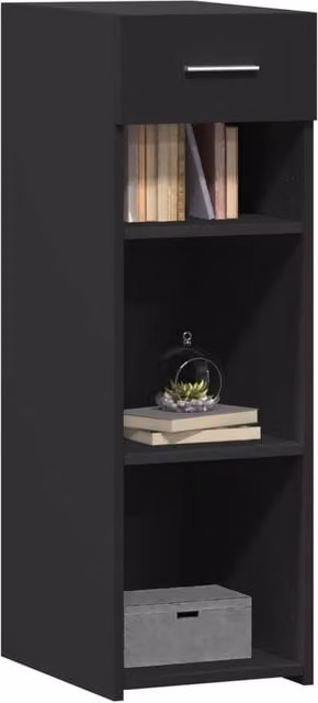 Berkfield Home Modern Black Matt Sideboard in MDF, W/D/H: 30 x 42.5 x 93 cm – 1