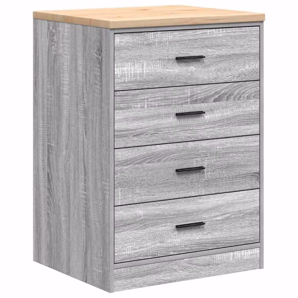 Berkfield Home Durable Garage Storage Cabinet in Grey Sonoma, Solid Wood Pine, W/D/H: 60 x 51 x 85 cm – 2