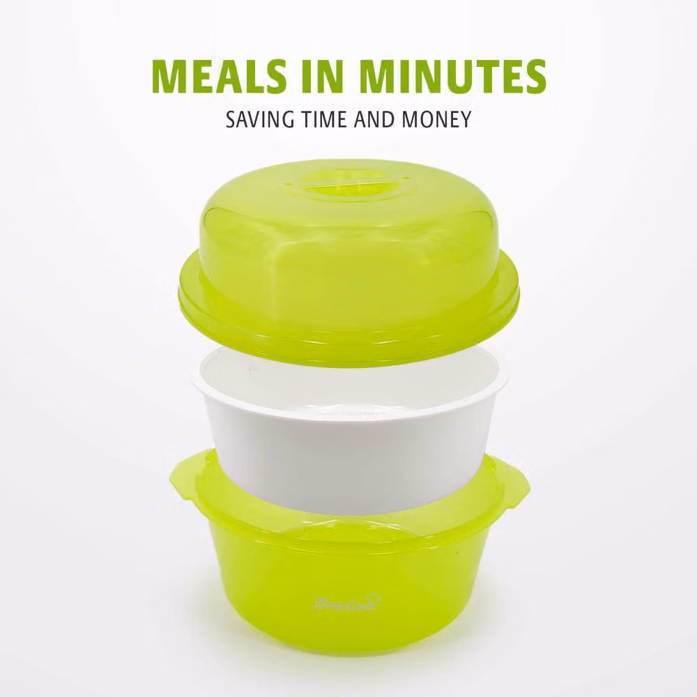 Basilico Green Microwave Potato Cooker with Steamer for Pasta and Vegetables – 2