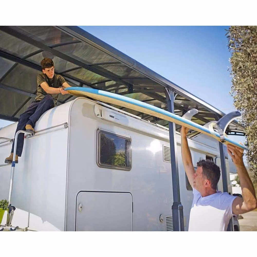 Palram Alpine Carport Kit 8500 RV in Grey with Polycarbonate Roofing, W: 352 cm, D: 863 cm, H: 307 cm – 5