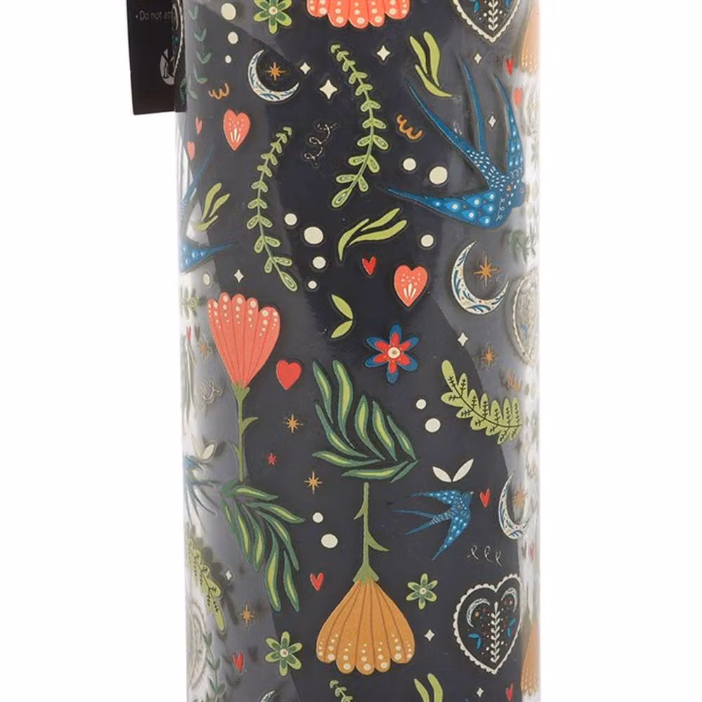 Something Different Midnight Bloom French Tulip Print Black Pillar Candle – 3