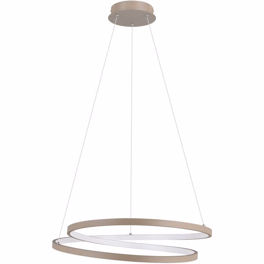 Loops Modern LED Ring Pendant Light in Sand and Multicolour – 2