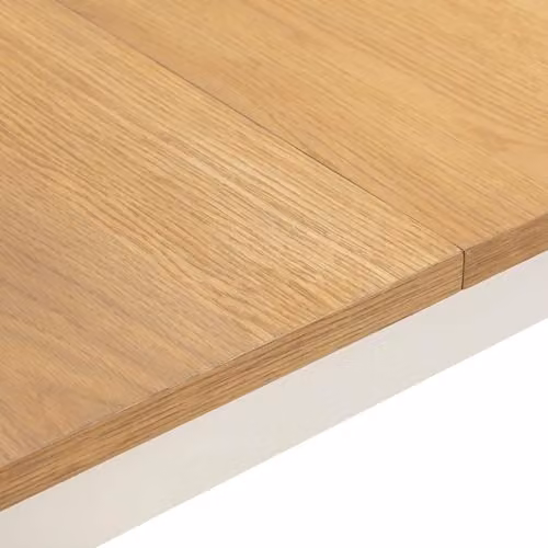 Julian Bowen Davenport Rectangular Extending Dining Table in White and Oak, H75 x W190 x D90 cm – 3