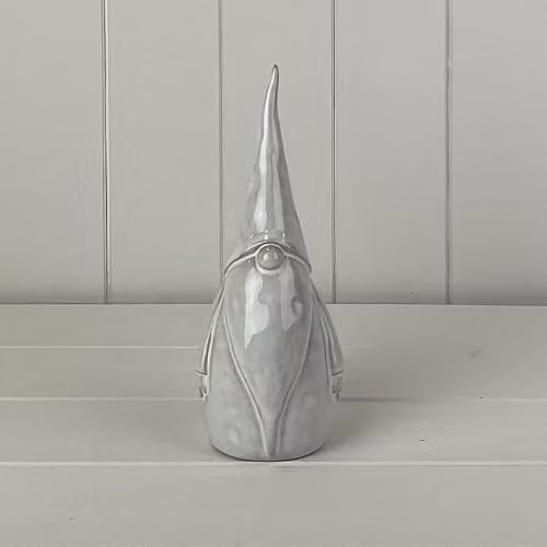 Gift Company Grey Glazed Ceramic Gonk Christmas Tabletop Ornament