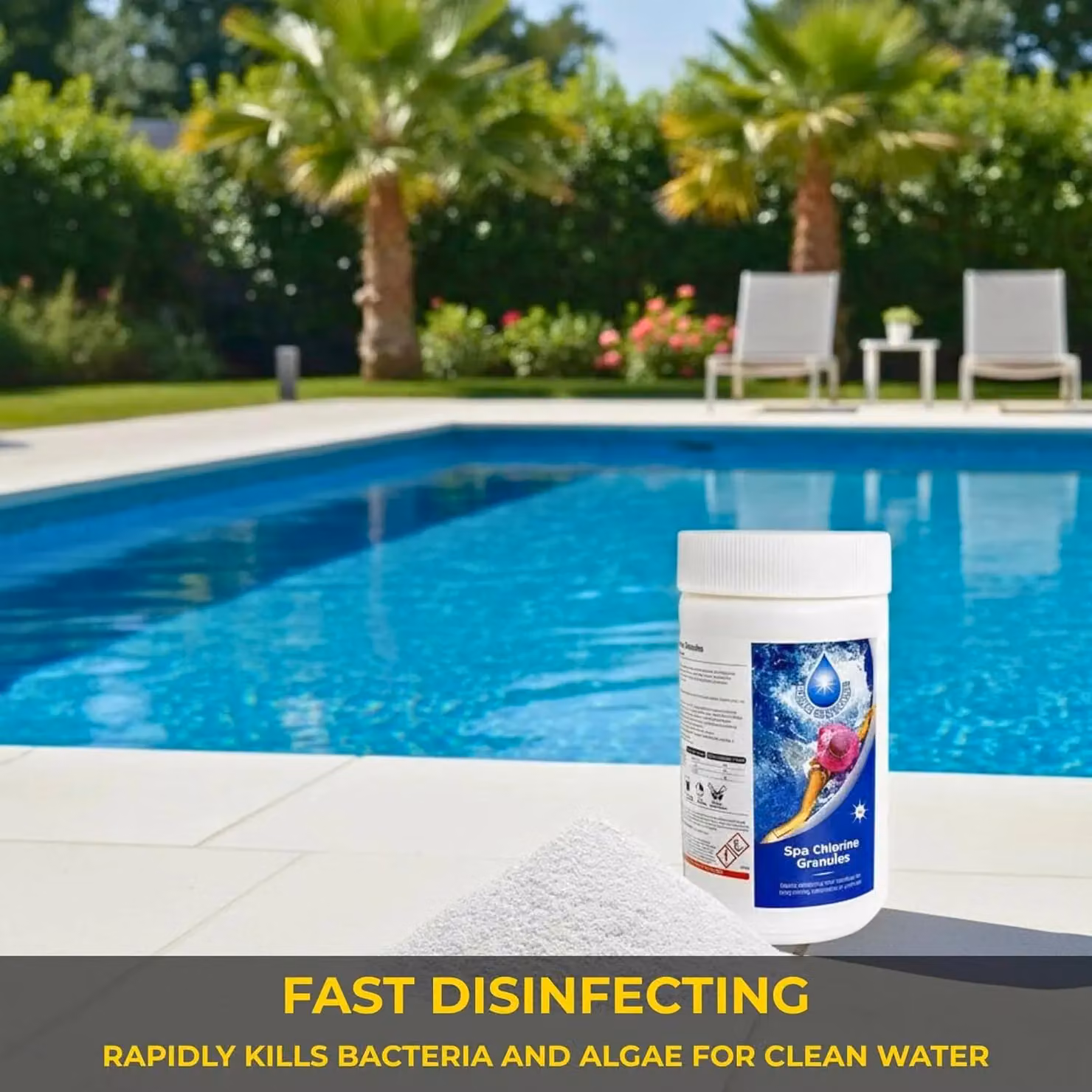 Shatchi Chlorine Granules for Hot Tub and Pool Disinfection, 1 kg – 3