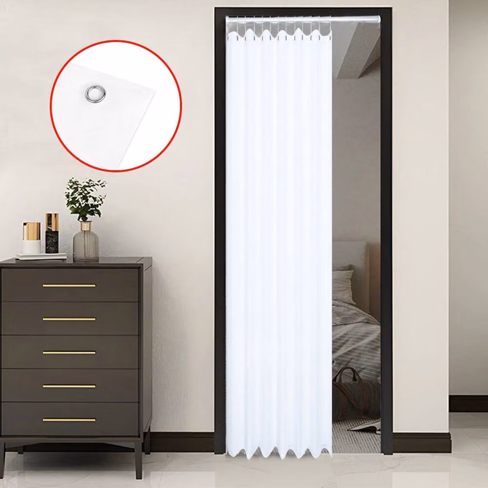 Havendro Waterproof and Mould Resistant Polyester Shower Curtain in White, W/H: 180 x 180 cm – 4