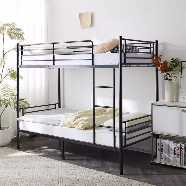 SPETLEK Metal Double Bunk Bed Frame in Black, W/D/H: 140 x 200 cm – 1