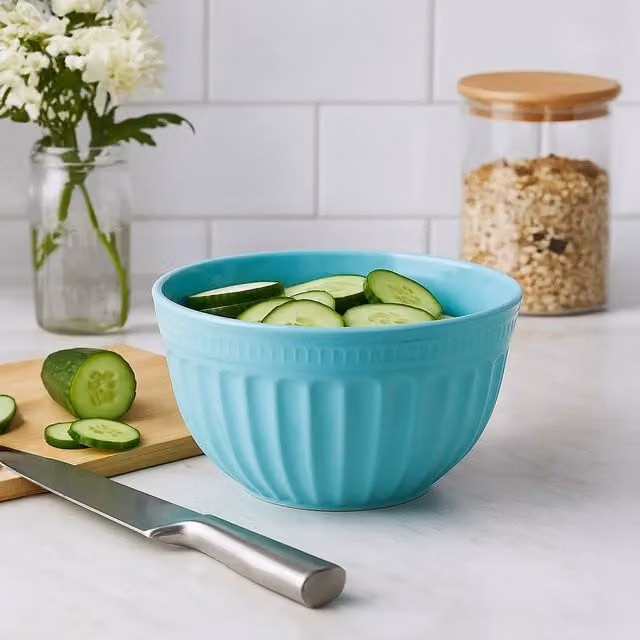 Orsina Round Melamine Mixing Bowl in Green