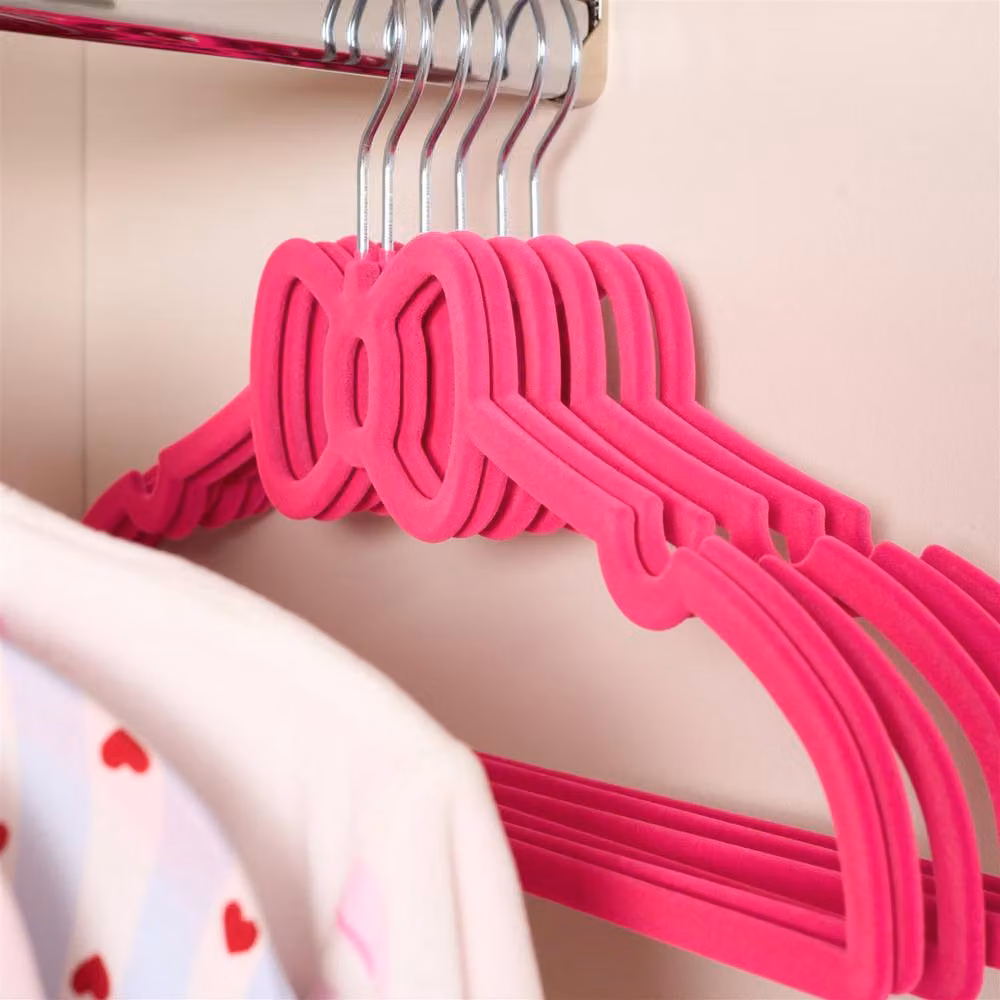 OHS 10 Pack Non-Slip Pink Bow Hangers for Clothes and Accessories – 3