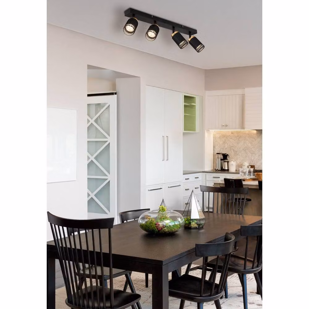 Netlighting Korben Adjustable Ceiling Spotlight Bar in Black and Gold, 4x GU10, W/D/H: 53 x 12.5 x 15.5 cm – 5