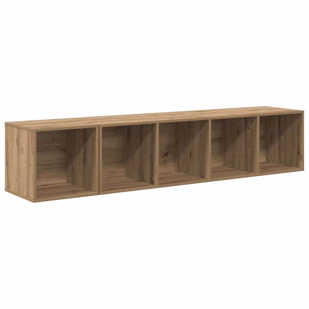 Berkfield Home Artisan Oak 2 Piece TV Cabinet Set in Brown, W/D/H: 37 x 37 x 142.5 cm – 3