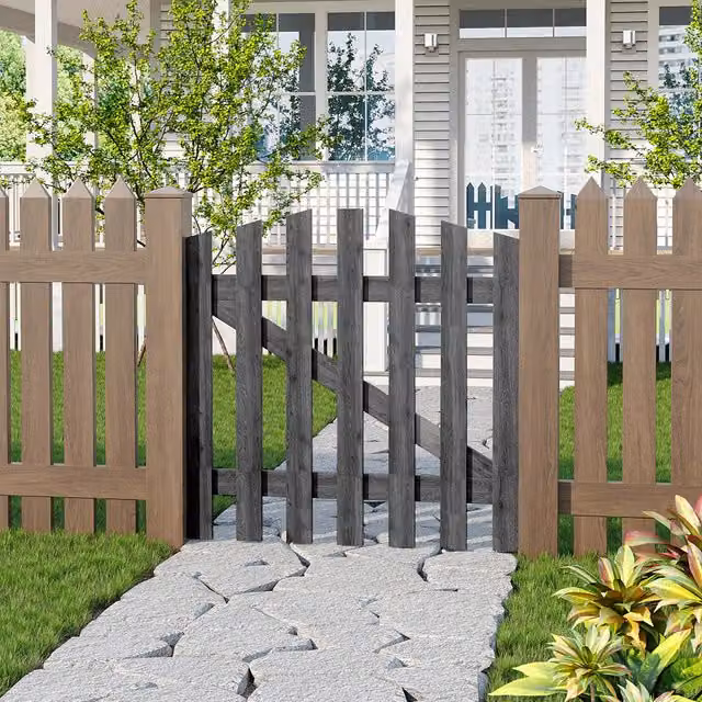 Lifeideas Grey Wooden Outdoor Garden Gate with Latch and Stainless Steel Hardware, Width: 90 cm