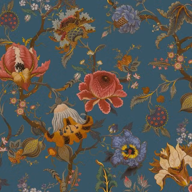 House of Hackney Artemis Botanical Floral Wallpaper in Petrol