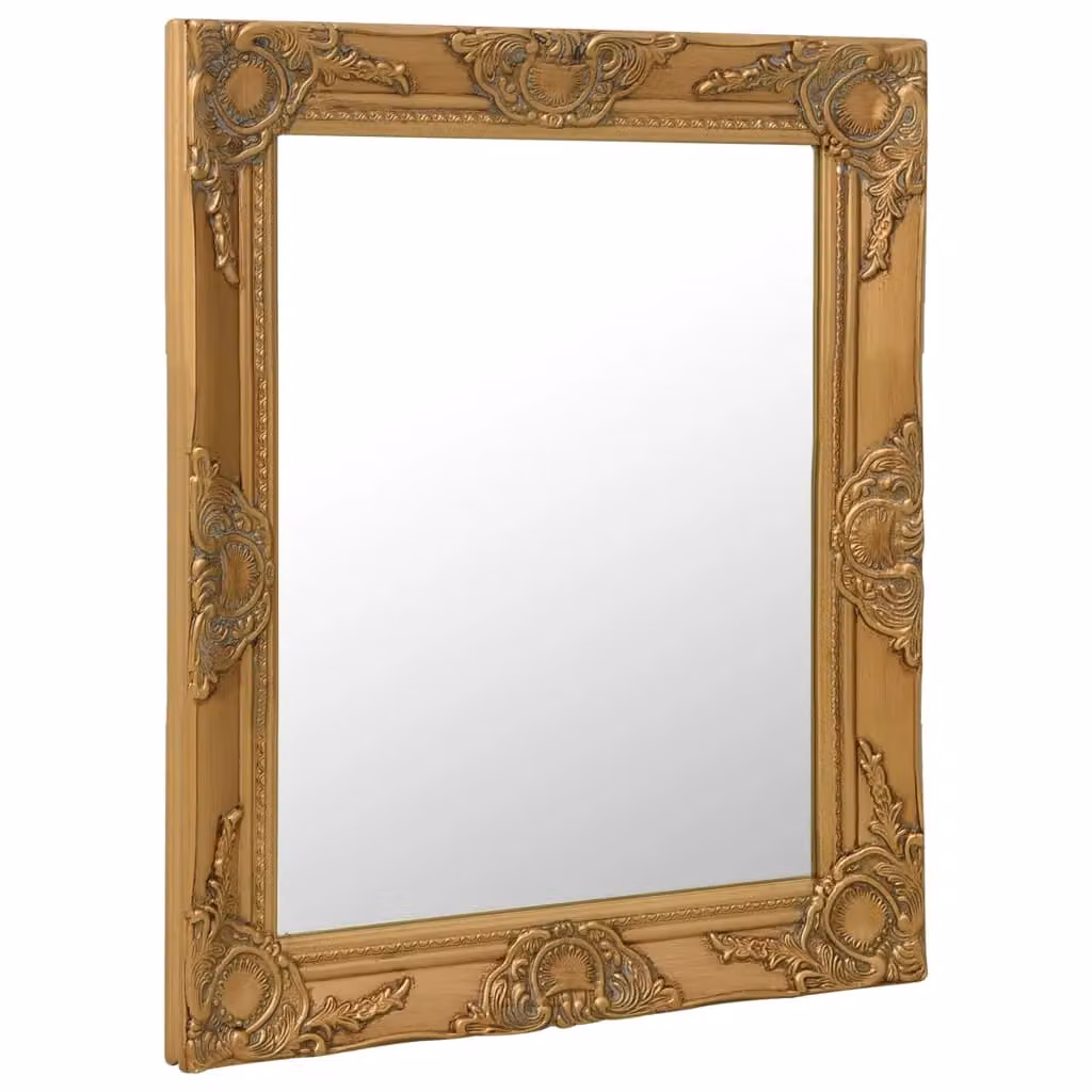 Berkfield Home Antique Baroque Style Rectangular Wall Mirror, Gold, W: 50 cm, H: 60 cm – 2
