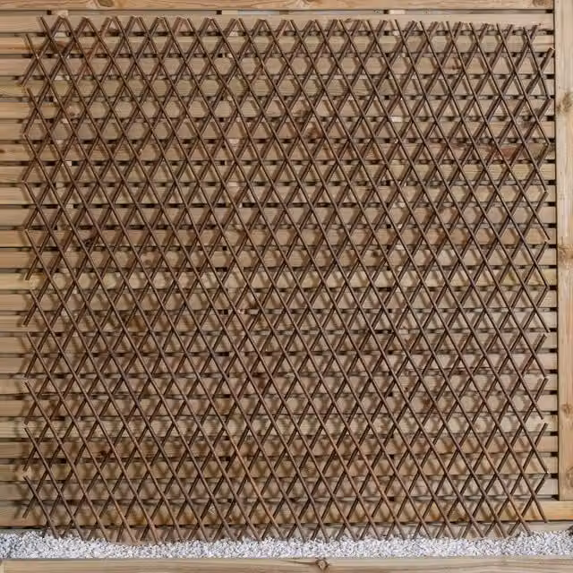 Samuel Alexander Brown Expanding Willow Garden Trellis Plant Support, W: 120 cm, H: 180 cm – 1