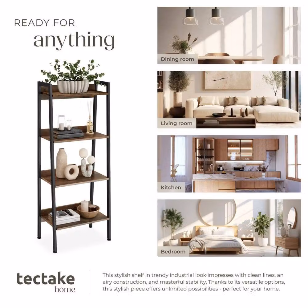tectake Chatham Industrial Shelving Unit in Brown and Black – 6