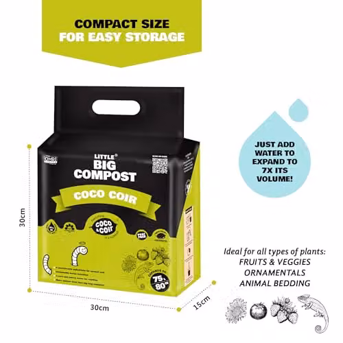 Coco&Coir Organic Peat-free Coir Compost, Natural Coconut Fibre Potting Soil and Reptile Substrate, 75 l – 5