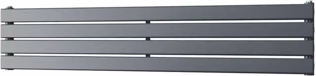 UK Radiators Typhoon Axis Anthracite Horizontal Designer Single Panel Radiator W: 140 cm, H: 27.2 cm